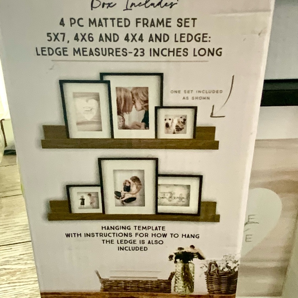 Bring Home 4 Piece Matted Frame Set with Ledge